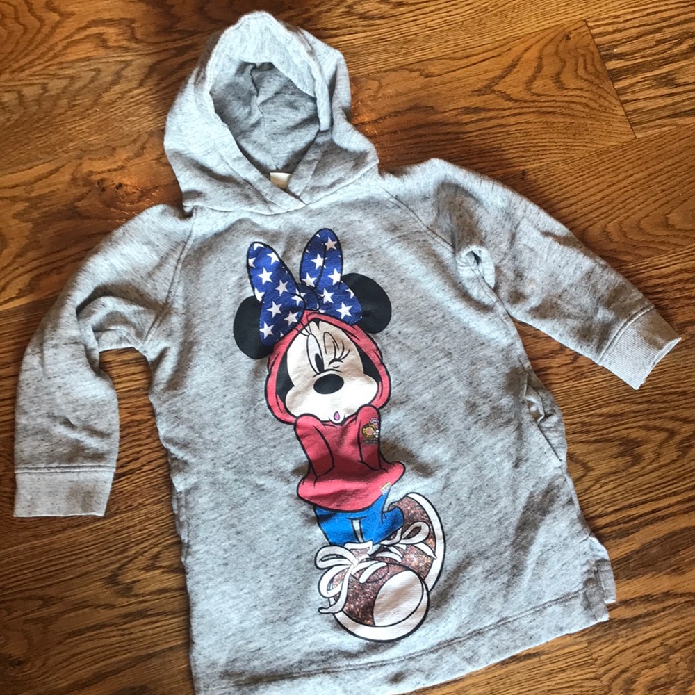 Zara Girls Minnie Mouse Sparkle Shoes Hoodie